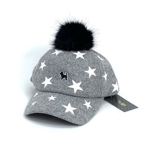 Grey Star Pom Pom Hat